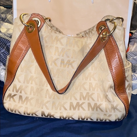 Tan and brown Michael Kors purse - Picture 3 of 4